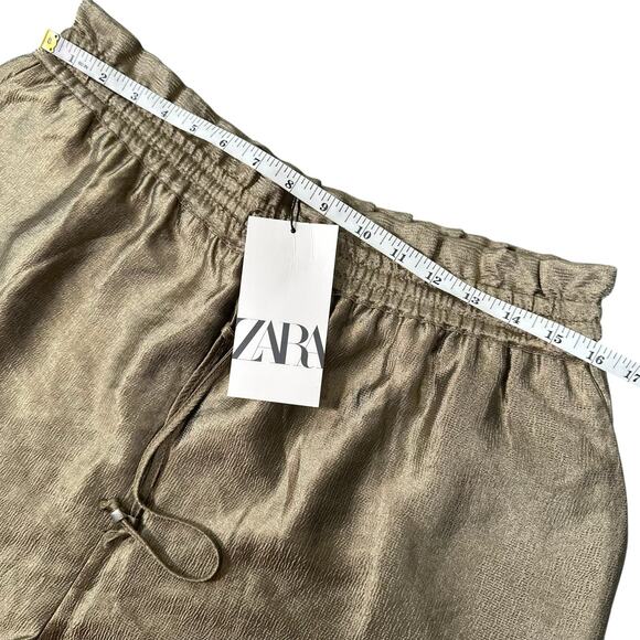 Zara Women's Metallic Drawstring Shorts Size XL - Picture 3 of 5